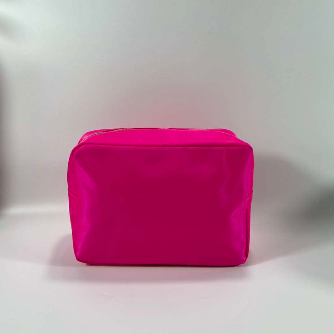 X-Large Nylon Zippered Cosmetic Bag - Assorted Colors