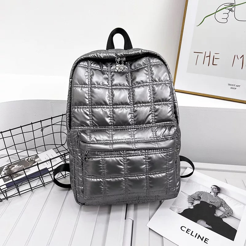 Metallic Puffer Backpack - Assorted Colors