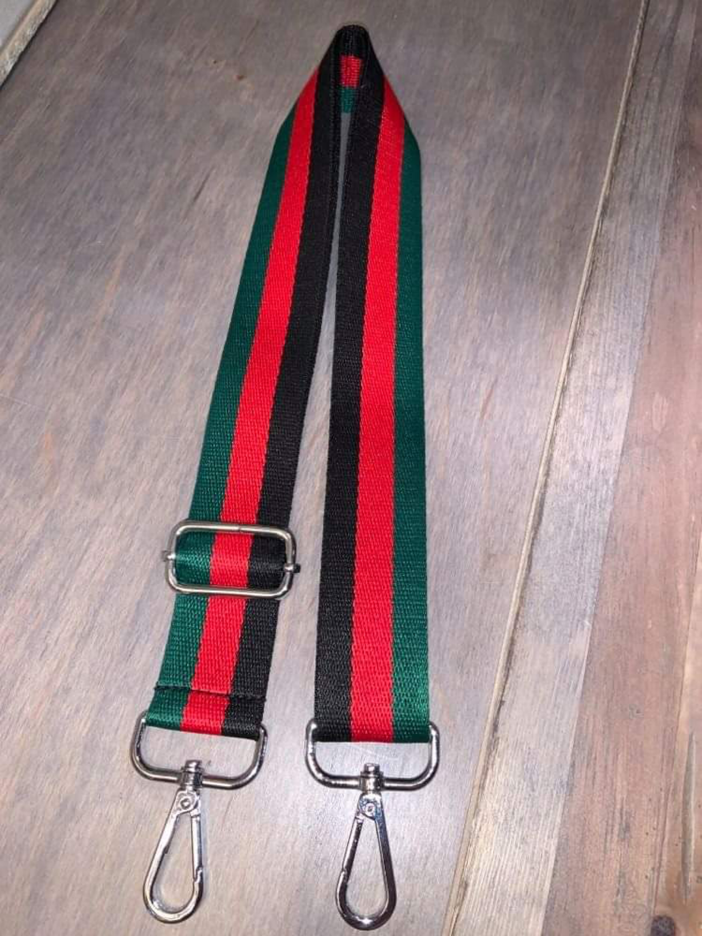 BLACK/RED/GREEN ADJUSTABLE BAG STRAP