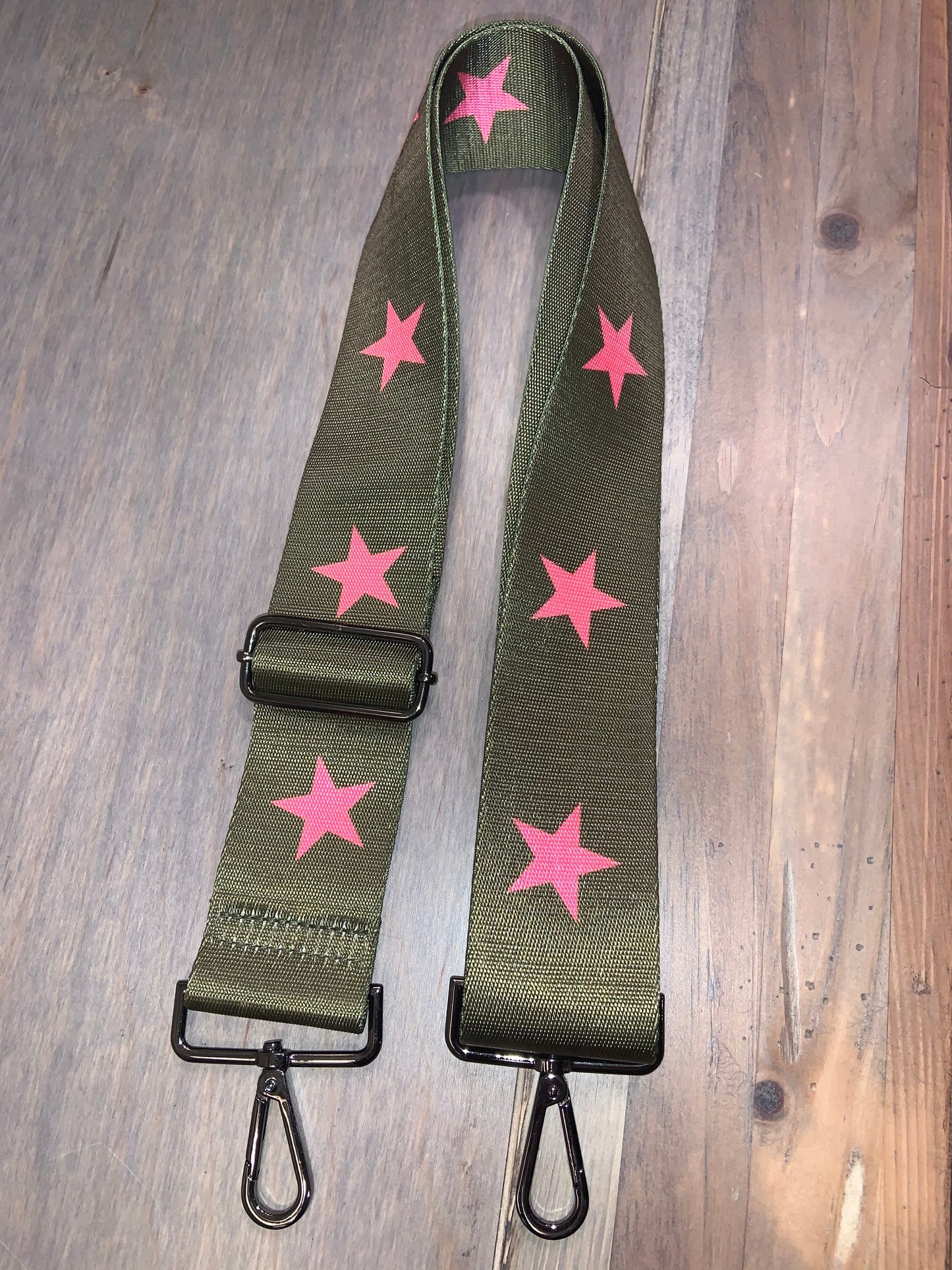 Olive & Pink Purse Strap | Game Day | Crossbody | Guitar | Messenger | Bag | Adjustable | Shoulder