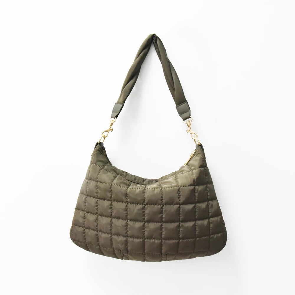 Nylon Puffer ShoulderBag - Olive, Black or Ivory