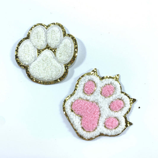 Paw Print Self Adhesive Patch - Pink or White