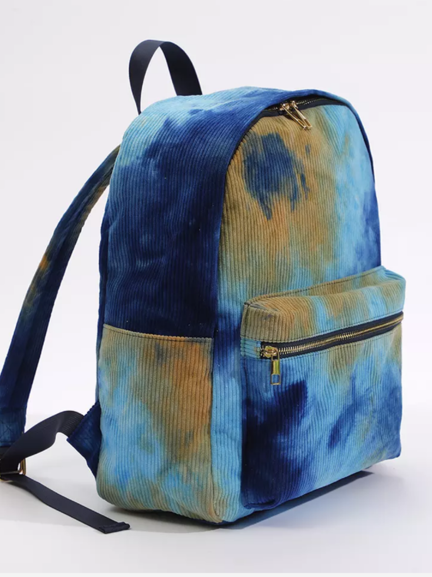 Corduroy Tie-dye Backpack - Ocean Blue