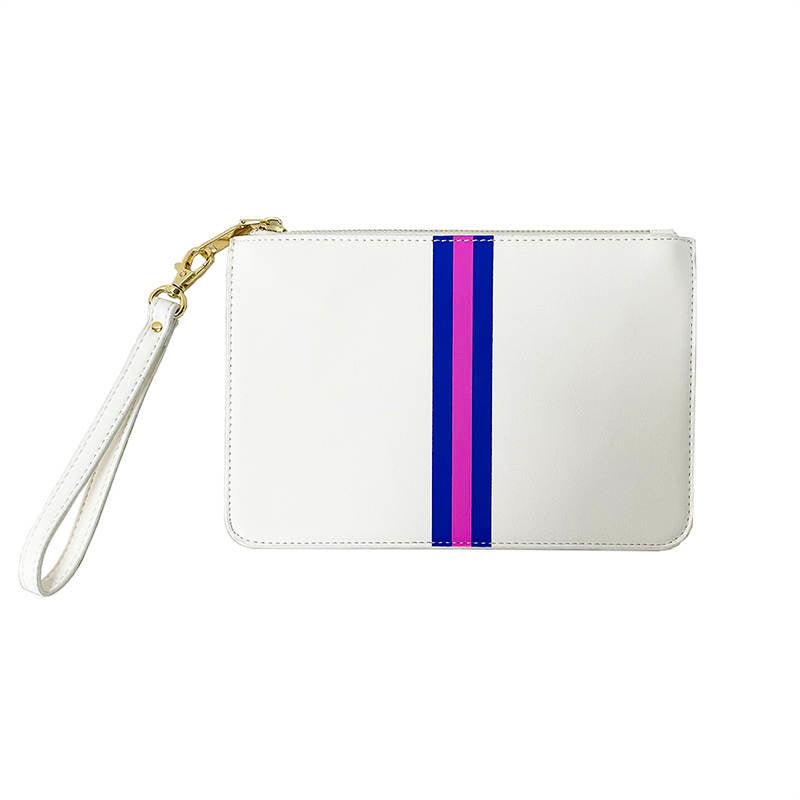 White Vegan Leather Wristlet