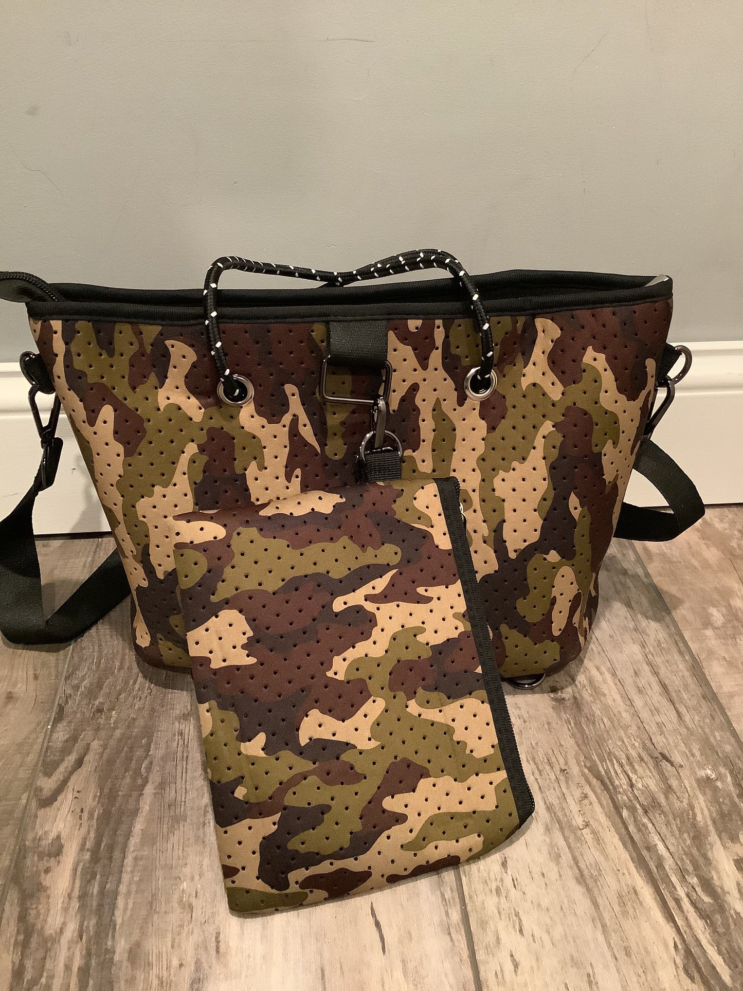 Army/Brown Camo Mini Cross Shoulder Neoprene Bag