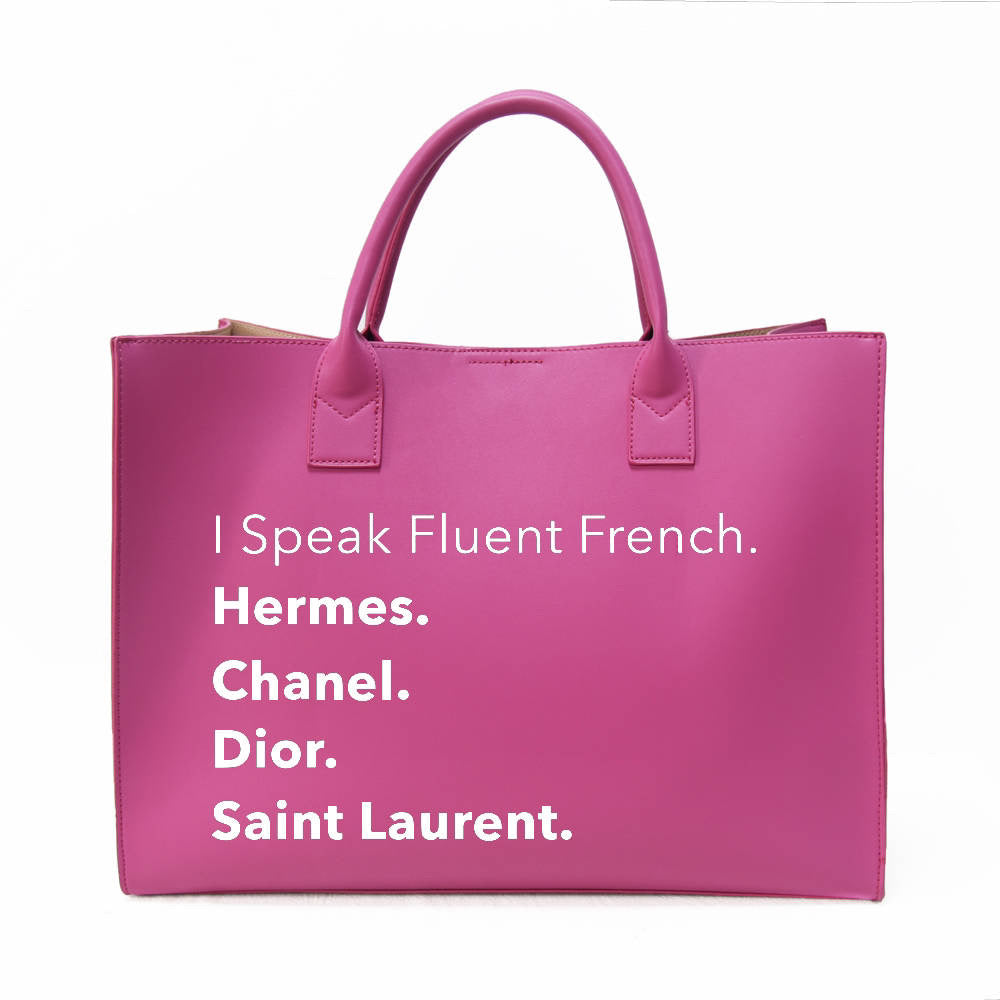 I Speak French Vegan Leather Tote - Assorted Colors