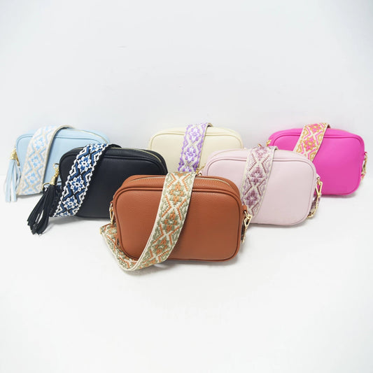 Vegan Leather  Crossbody Bag - Assorted Colors