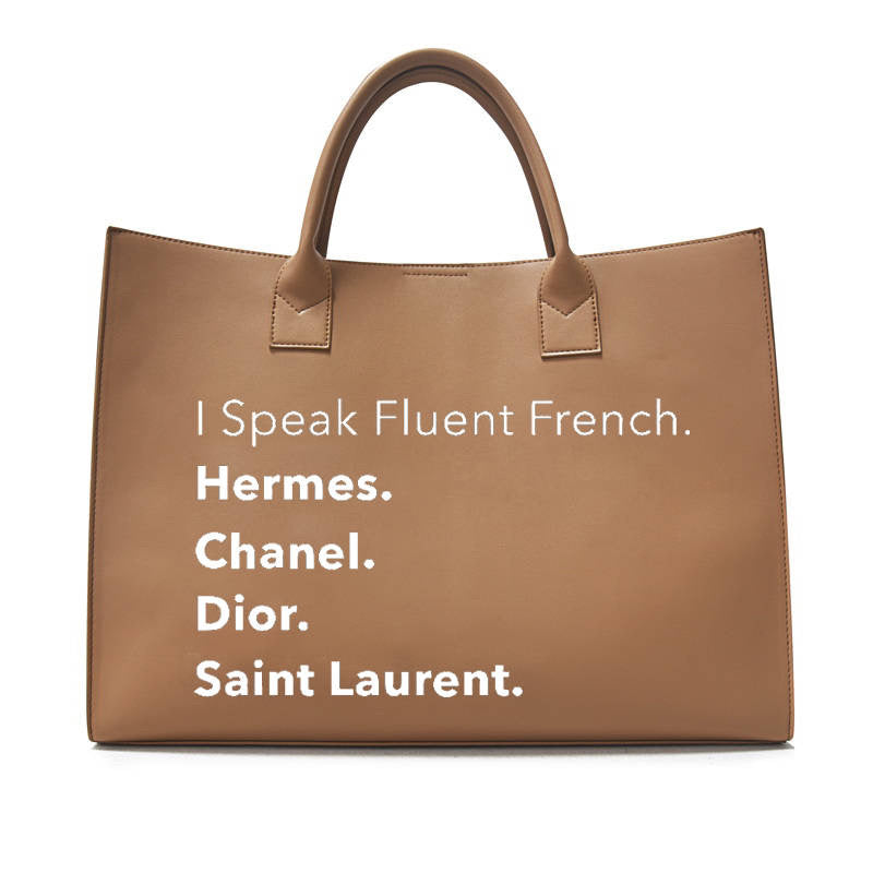 I Speak French Vegan Leather Tote - Assorted Colors