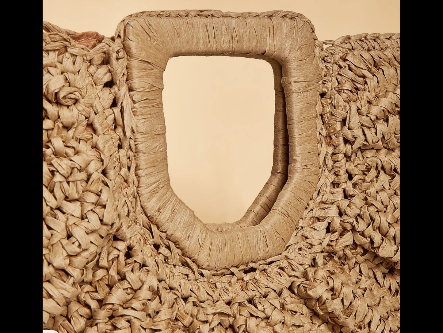 Straw Paper Braid Clutch Bag - Taupe