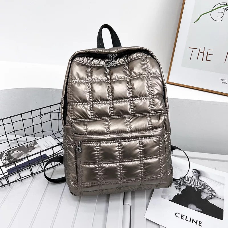 Metallic Puffer Backpack - Assorted Colors