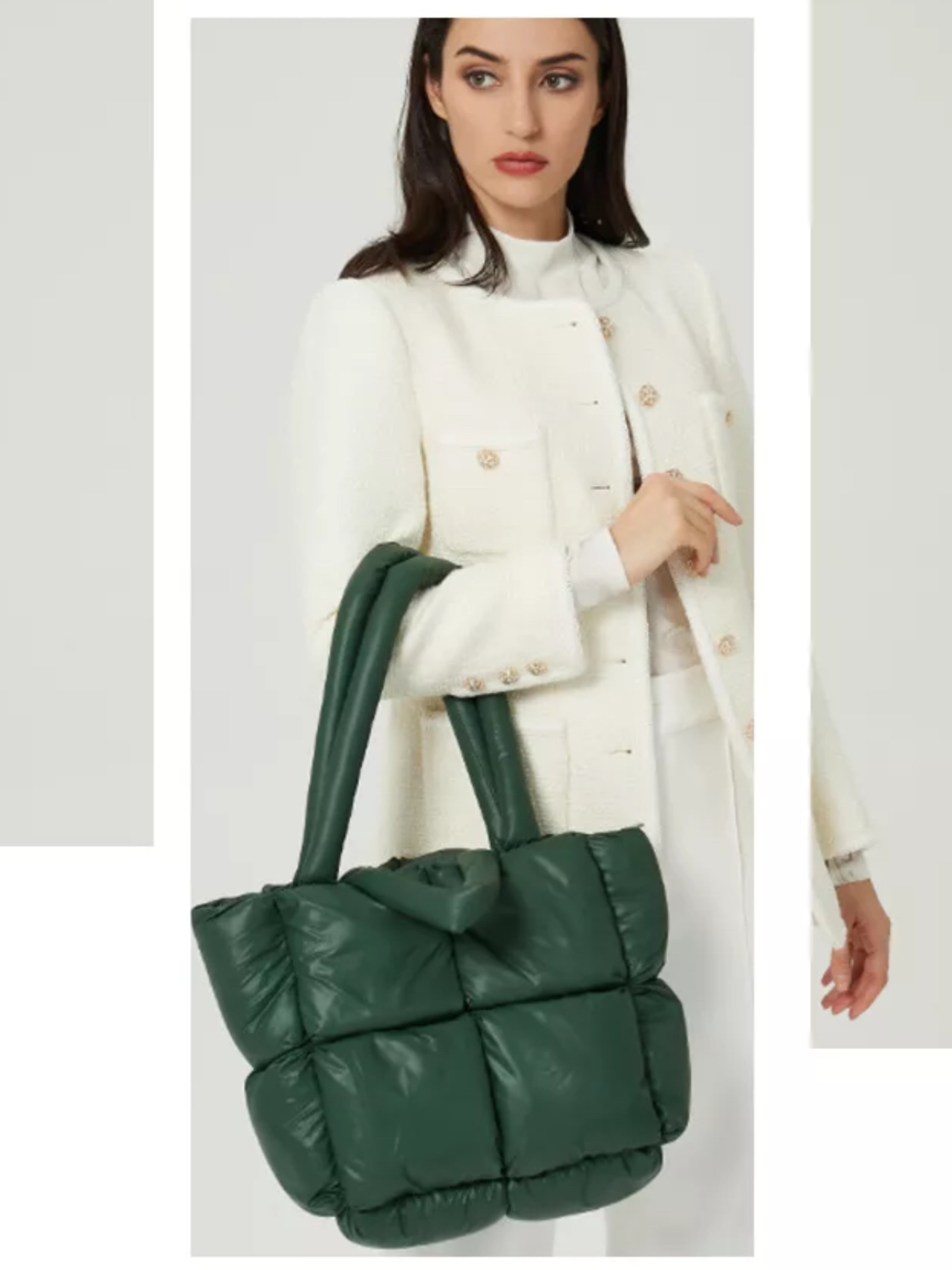 Quilted Puffer Tote Bag - Assorted Colors