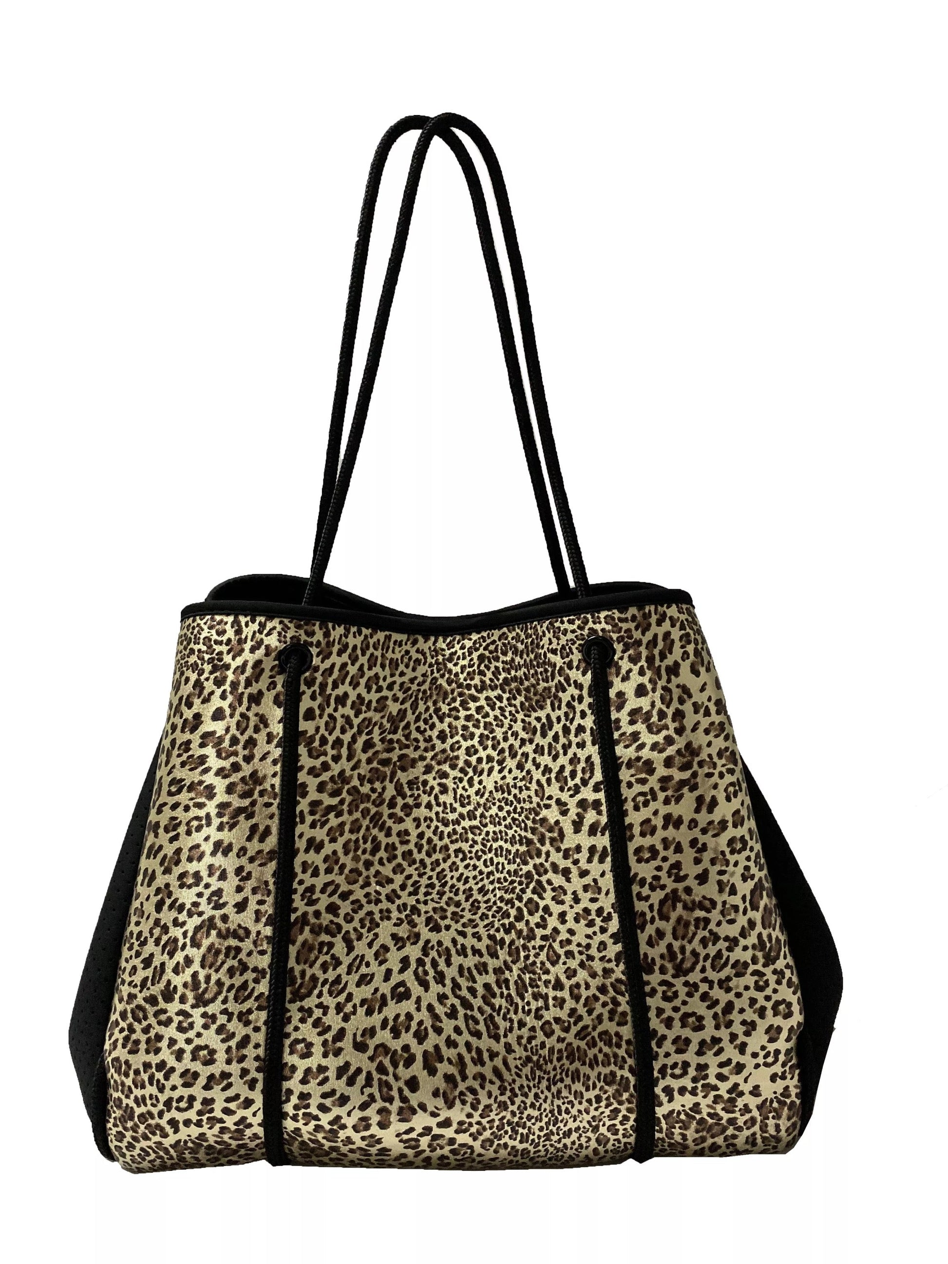 Gold Leopard Neoprene Tote Bag