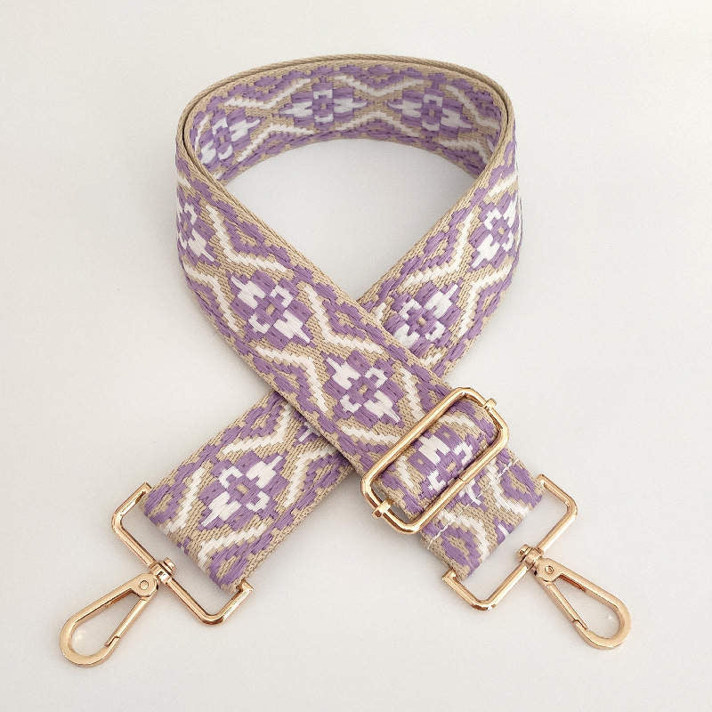 Lavender Embroidered Bag Strap