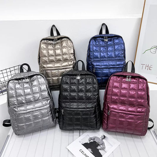 Metallic Puffer Backpack - Assorted Colors