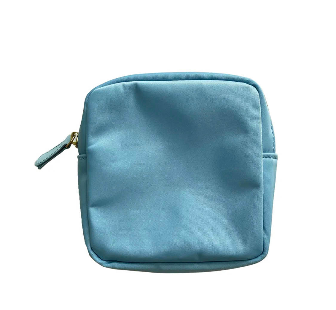 Small Square Zippered Nylon pouch bag Assorted Colors