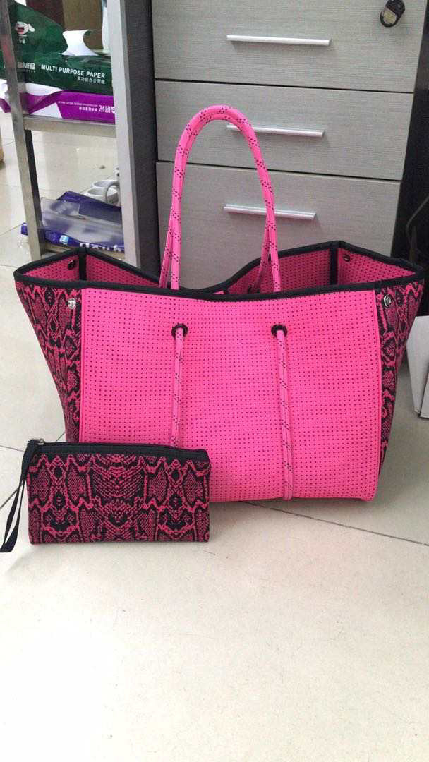 Hot Pink Python Print Neoprene Tote 💖