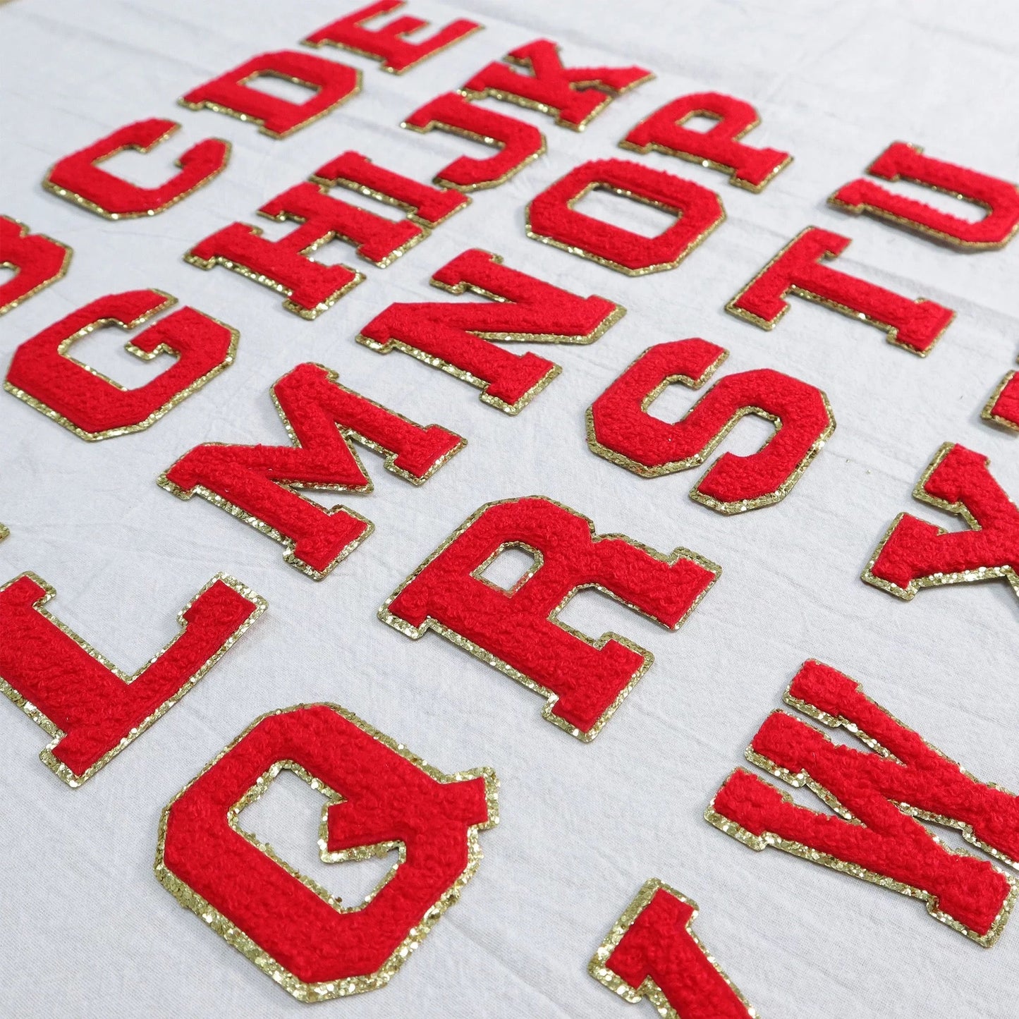 2 Inch Chenille Letters Adhesive Stickers - Red