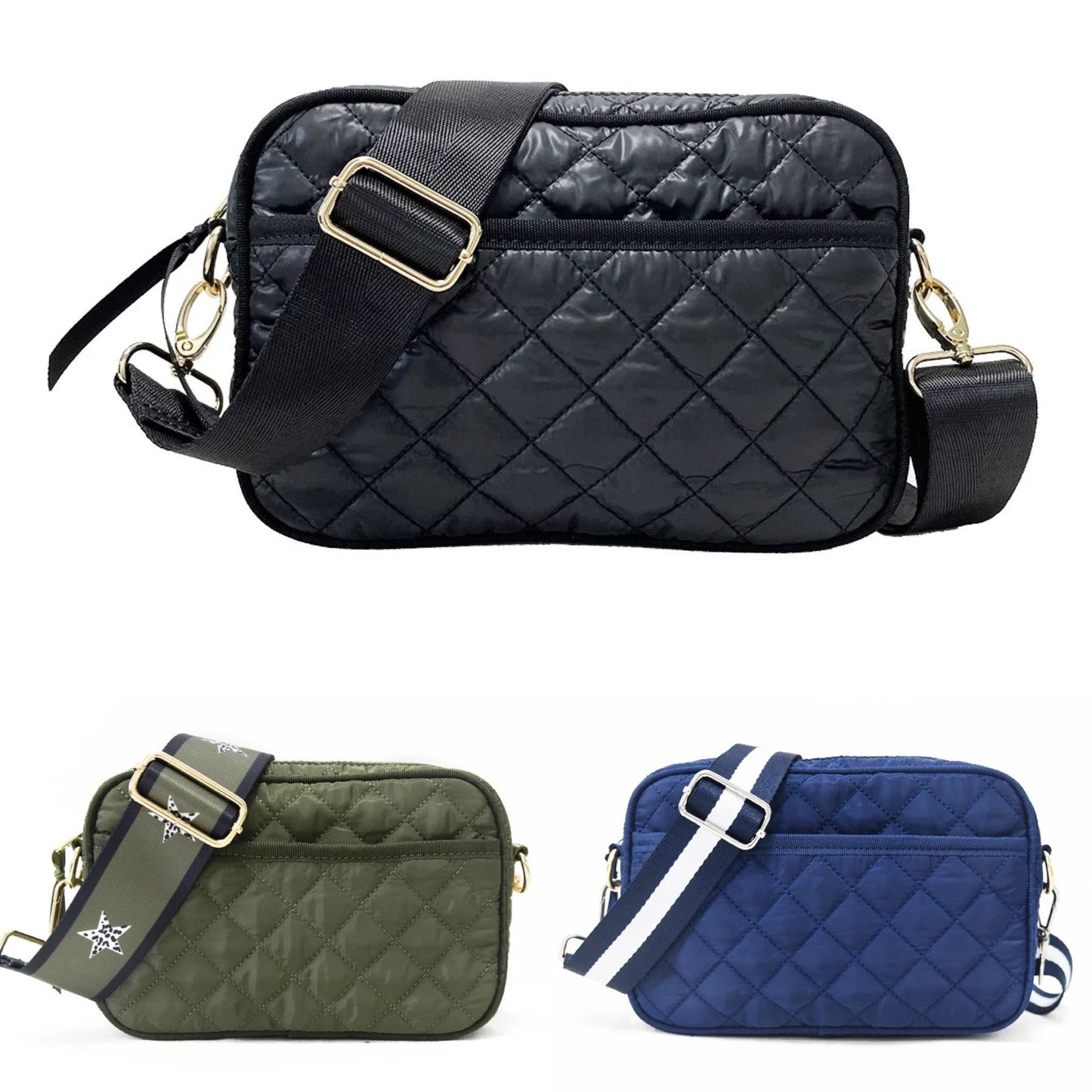 Rhombus Quilted Crossbody - Assorted Colors