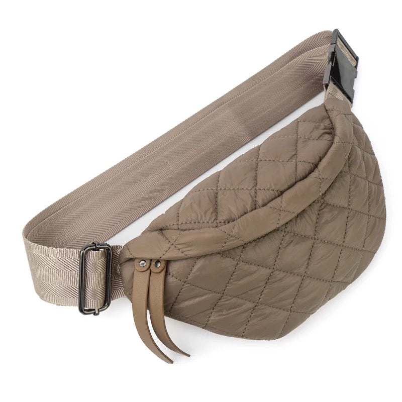 Quilted Puffer Fanny Pack - Tan or Black