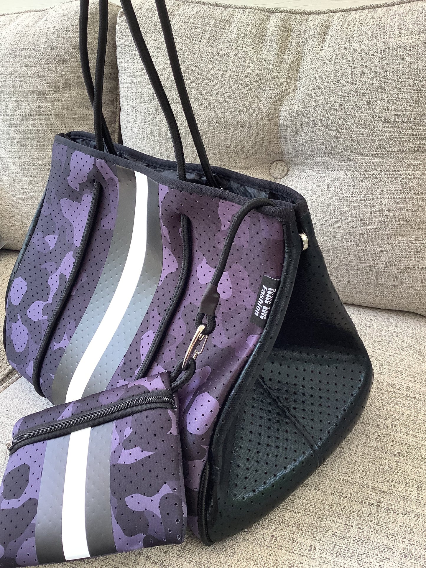 Camo Stripe Neoprene Tote