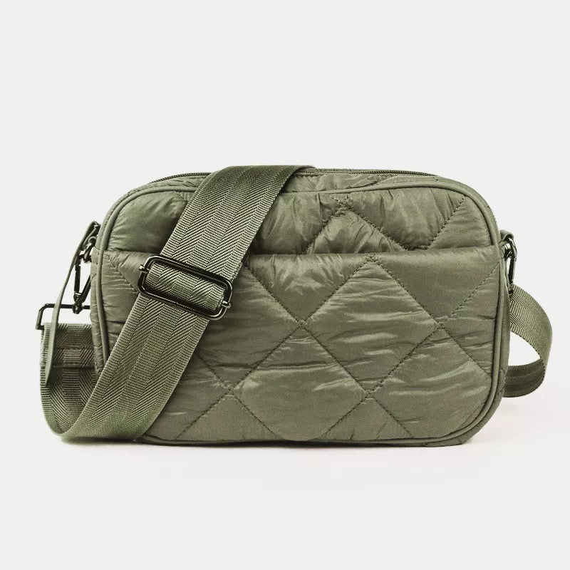 Quilted Puffer Crossbody - Tan, Black or Olive