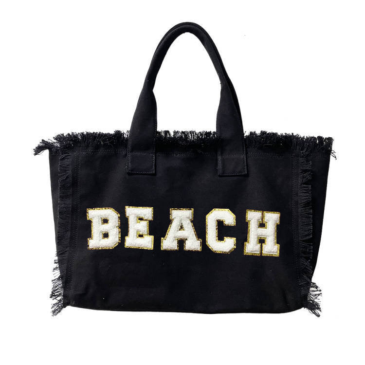 Beach Fringe Canvas Tote Bag - Assorted Colors