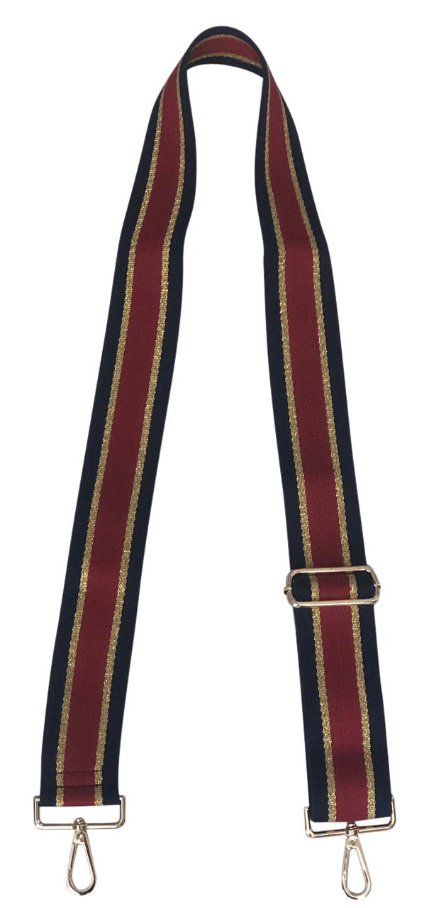 NAVY/RED/GOLD STRIPE ADJUSTABLE BAG STRAP