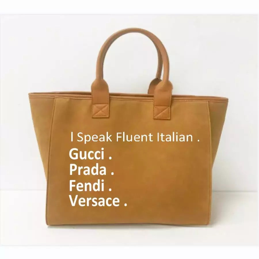 Nubuck Speak Italian Tote - Camel, Grey, Black