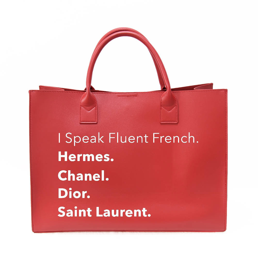 I Speak French Vegan Leather Tote - Assorted Colors