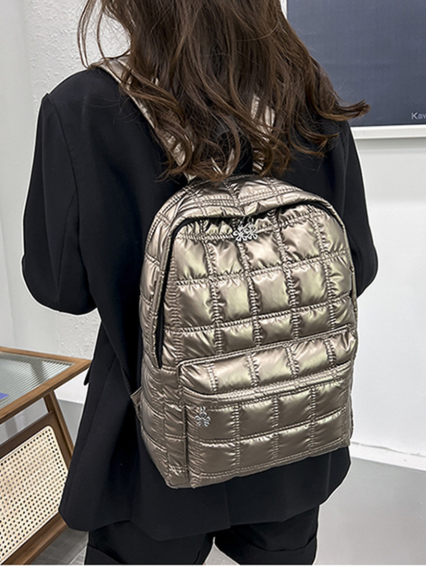 Metallic Puffer Backpack - Assorted Colors