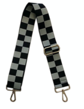 Black/Cream Checkerboard 2”Adjustable Bag Strap