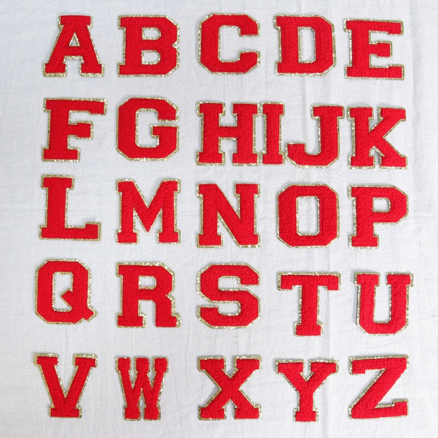 2 Inch Chenille Letters Adhesive Stickers - Red