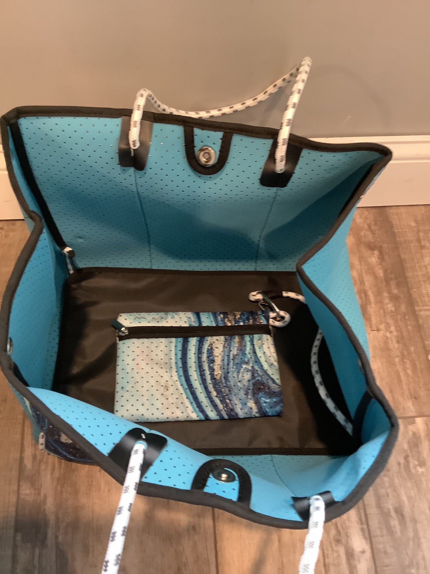 Light Blue Geode Neoprene Tote