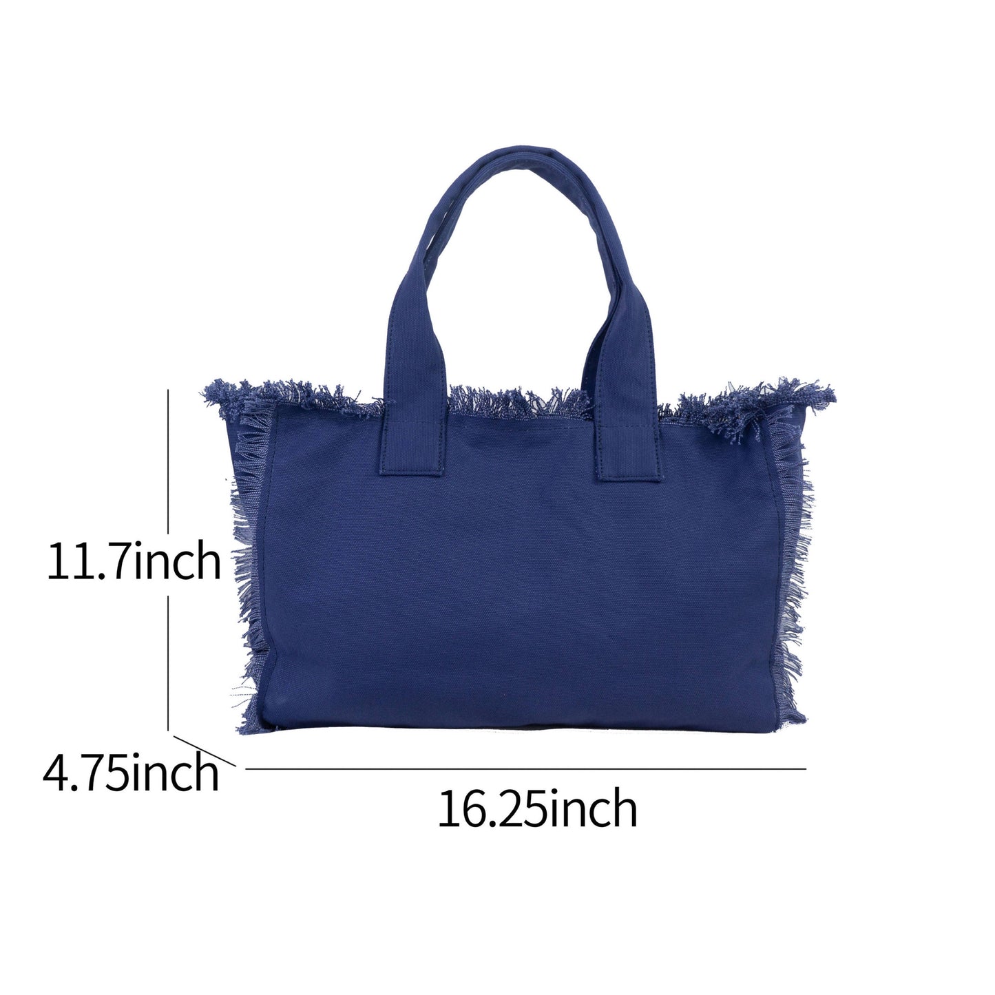 Solid Canvas Fringe Tote - Assorted Colors