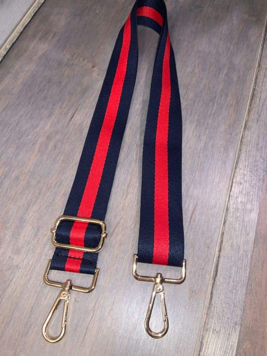 Navy/Red Stripe Adjustable Bag Strap