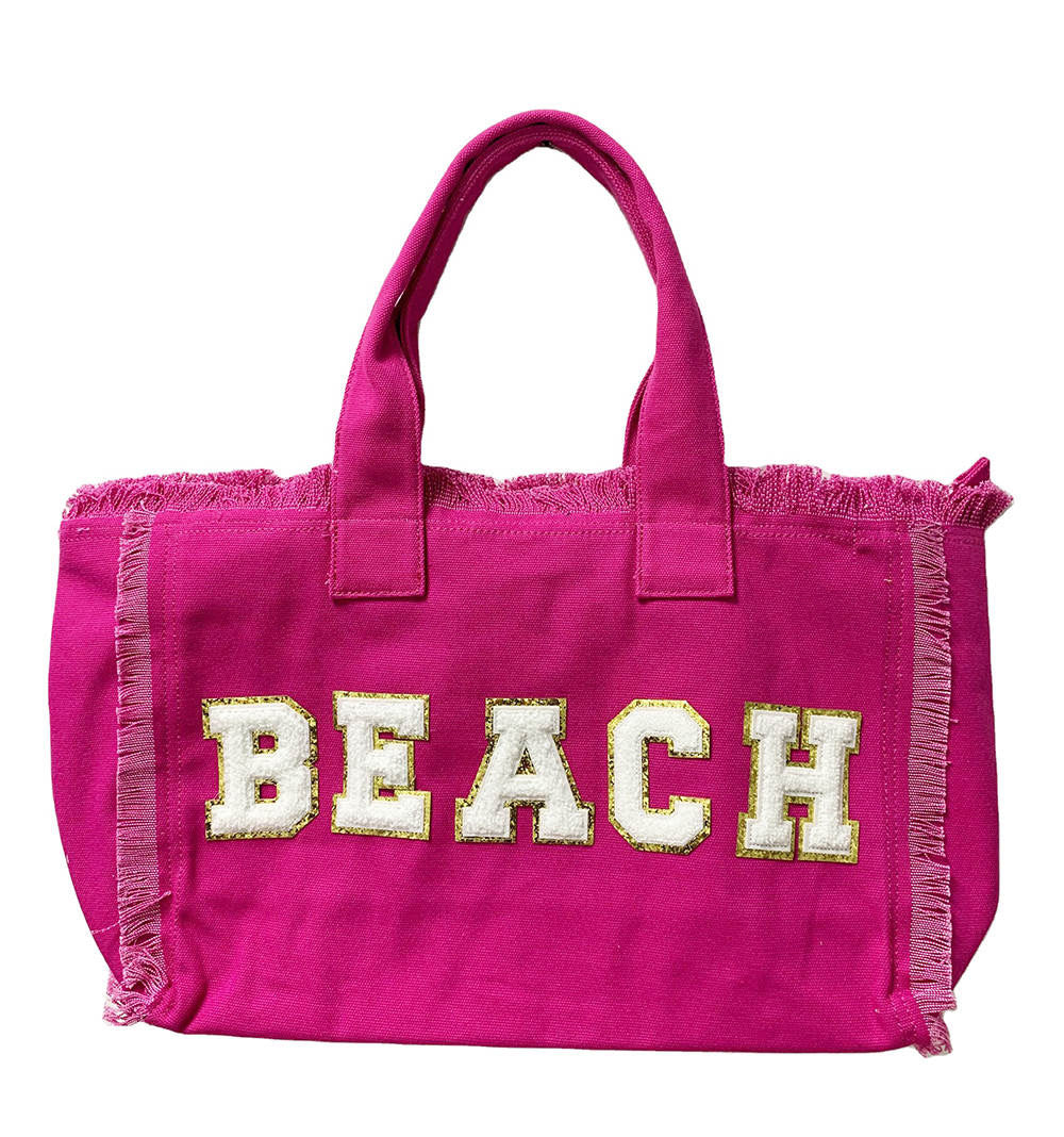 Beach Fringe Canvas Tote Bag - Assorted Colors