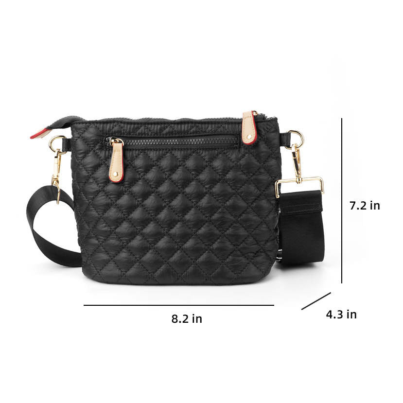 Quilted Nylon Small Puffer Crossbody- Assorted Colors