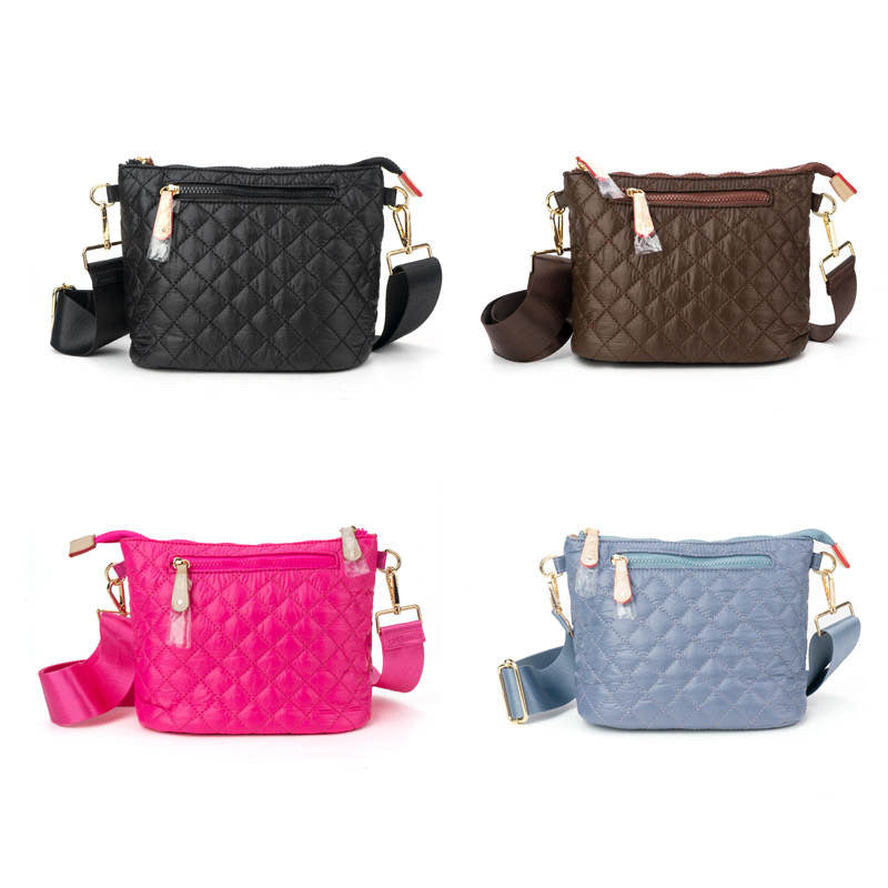 Quilted Nylon Small Puffer Crossbody- Assorted Colors