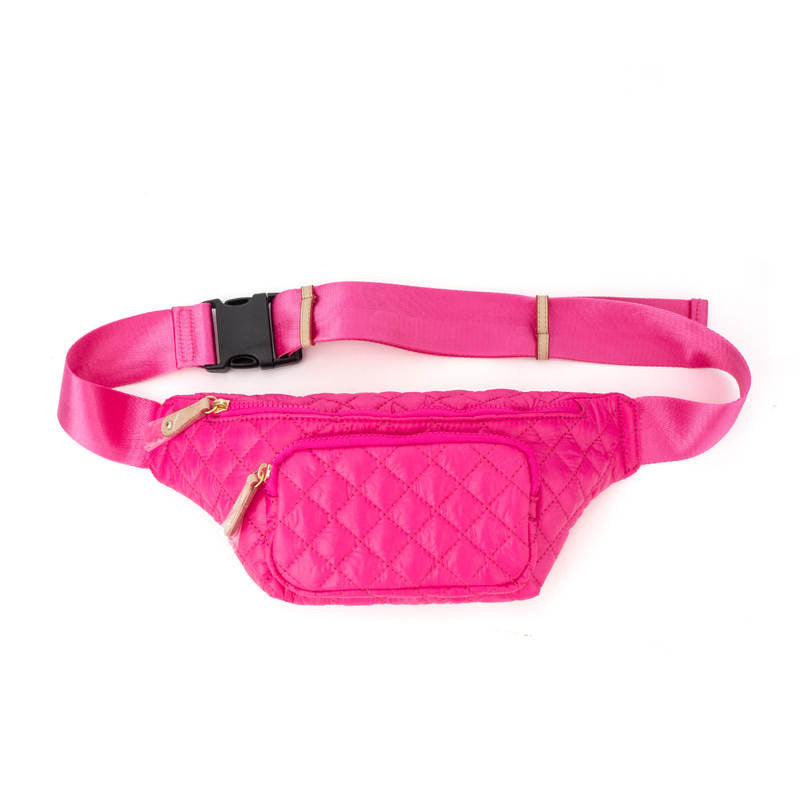 Quilted Nylon Fanny Puffer/ Sling - Assorted Colors.