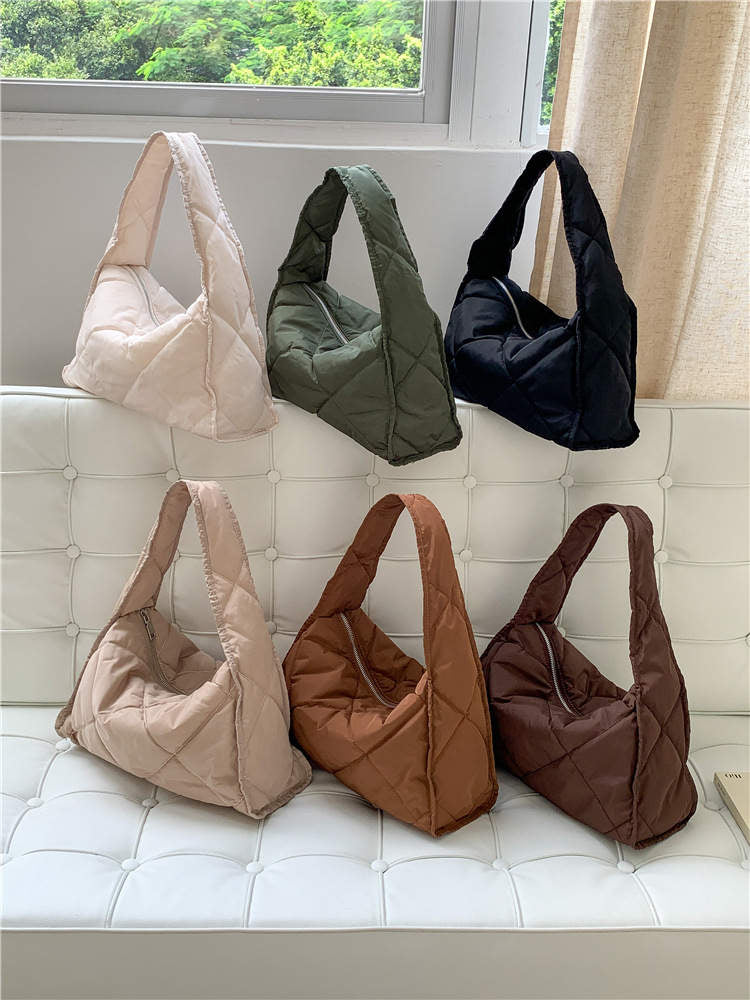 Quilted Puffer Shoulder Bag - Assorted Colors