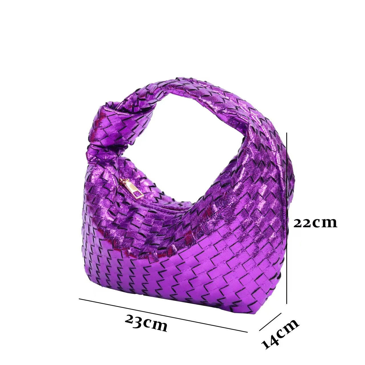 Hand Woven Metallic Mini Hobo - Assorted Colors